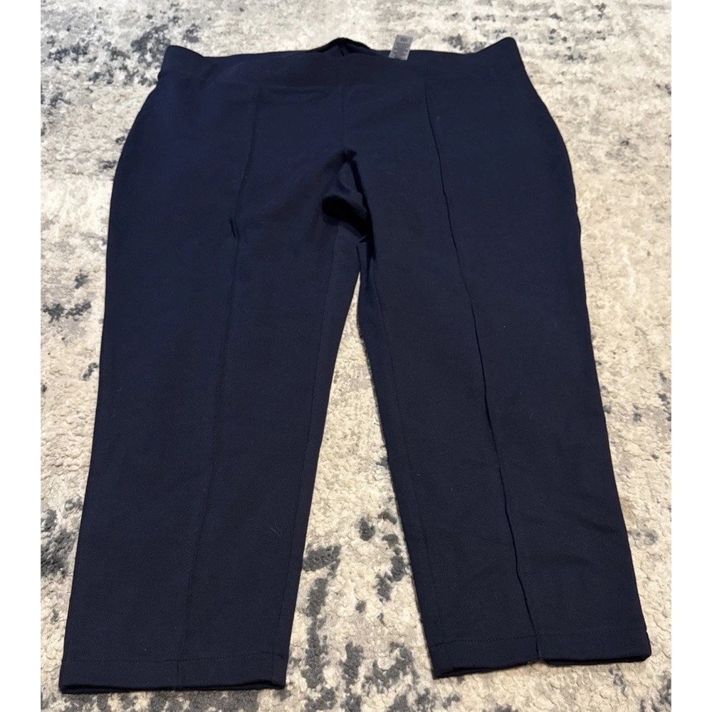 T by Talbots Women's Cropped Leggings Blue Size 2XL Plus Pull On Stretch